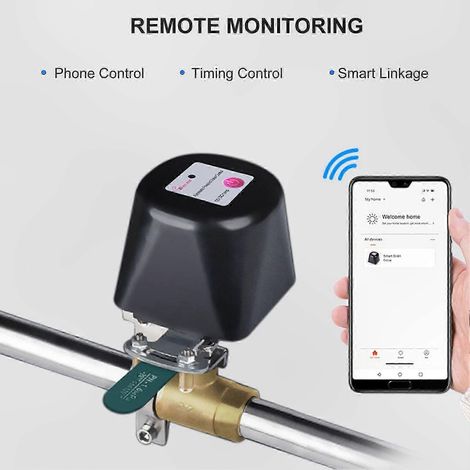 Vanne d'eau intelligente WiFi avec minuterie, arrêt automatique, contrôleur domotique pour maison, compatible Alexa, pilotage via application (1/5)
