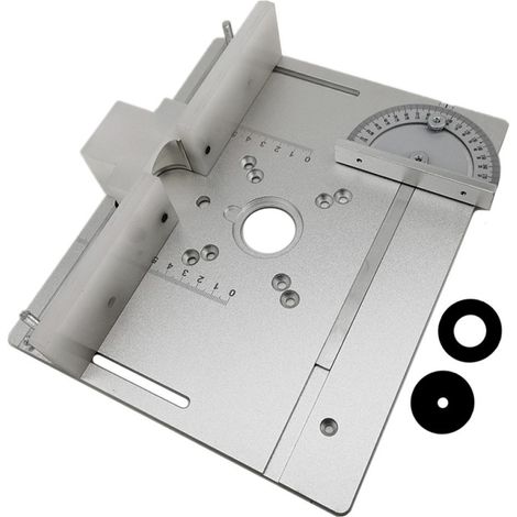 Ensemble de 3 plaques d'insertion pour table de défonceuse, en alliage d'aluminium, pour le fraisage du bois, outil auxiliaire de gravure et de découpe, établis de menuiserie (1/5)