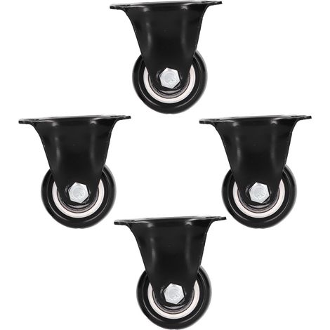 Lot de 4 Roulettes Renforcées 40mm Diamètre pour Chariot, Caisse et Boîte à Outils - Noir (1/5)