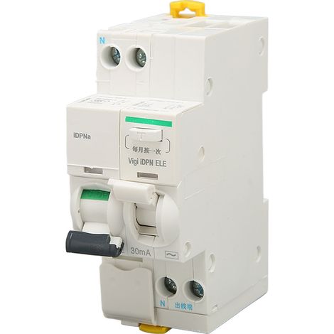 Disjoncteur pneumatique 1P N AC 230V, accessoire de protection contre les fuites de courant pour la maison ou le bureau (1/5)