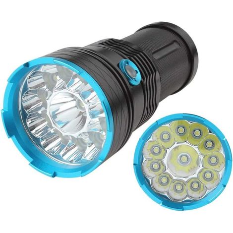 lampe torche led puissante Tactique Ultra Puissante Militaire Torches Lampe de Poche avec 3 modes pour camping(Batterie non incluse) (1/5)