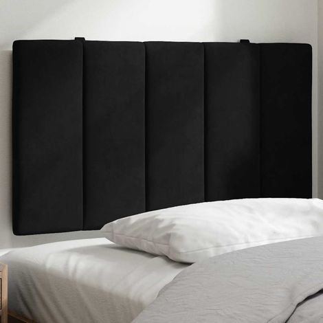 vidaXL Cabecero de cama acolchado Hanko terciopelo negro 80 cm (1/5)