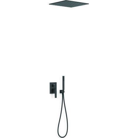 Kit mitigeur encastré 2 voies Rapid‑box pour douche Slim Noir mat - TRES 20238006NM