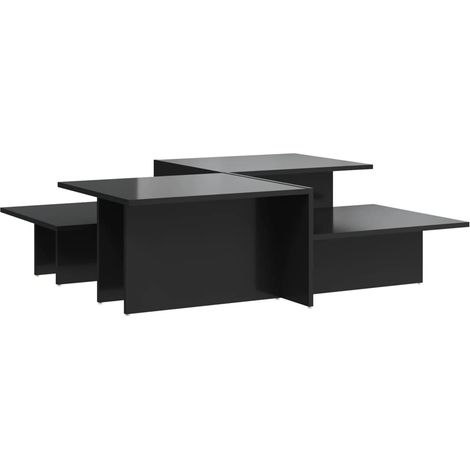 Maison Exclusive - Couchtische 2 Stk. Hochglanz-Schwarz Holzwerks