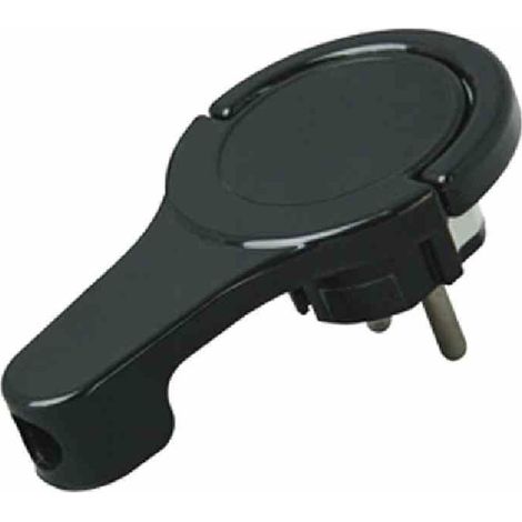 Kopp Flachstecker gewinkelt schwarz 16A 230V IP20 (1/4)