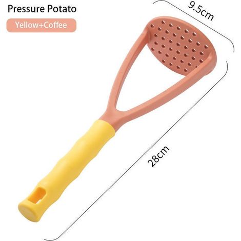 Presse-purée - Tête en Plastique Rigide - Poignée Ergonomique - Pour Pommes de Terre Légumes et Purées Bébé - 1 Pièce (1/3)