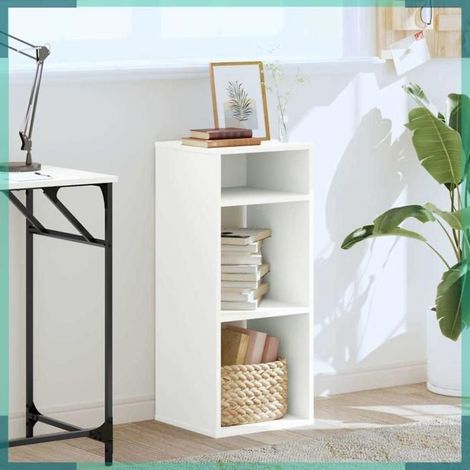 Bibliothèque - 860274 - blanc - bois d'ingénierie - 34 x 31 x 80 cm (1/5)