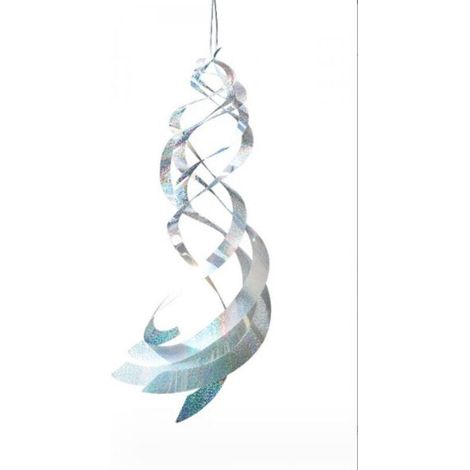 Lot de 3 répulsifs répulsifs en spirale en Mylar argenté, dispositif réfléchissant à suspendre pour dissuader les oiseaux
