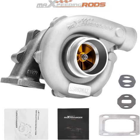 Billet Universal Turbo T3T4 T04E A/R .63 5 Bolts Flange Turbocharger 400+HP (1/5)