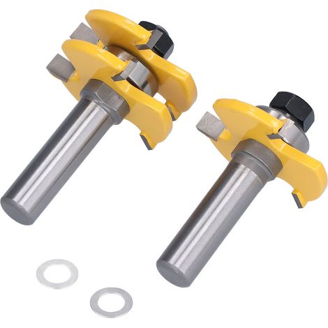 2 Pièces Fraises à Rainurer en T 3 Dents pour Travail du Bois, Tige de 1/2 Pouce (1/5)