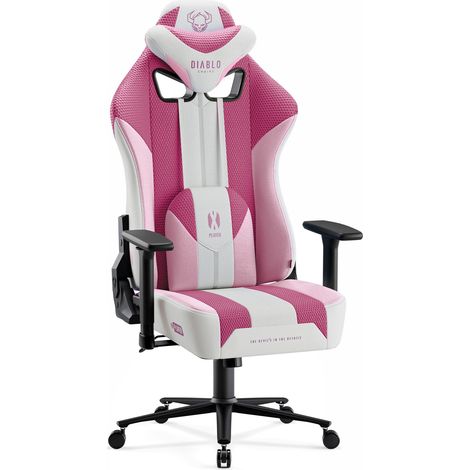 Chaise gaming Diablo X-Player 2.0 en Tissu Marshmallow Pink: Taille Normale