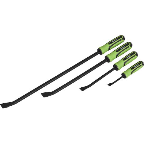 Sealey S01138 Siegen Heavy-Duty Angled Pry Bar Set with Hammer Cap 4pc