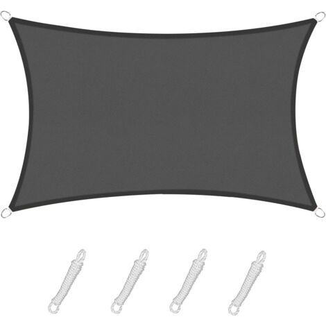 Voile d'ombrage Rectangulaire 2x4m, Toile ombrage Solaire imperméable et résistante, pour Patio Jardin terrasse, Couleur Graphite (1/5)