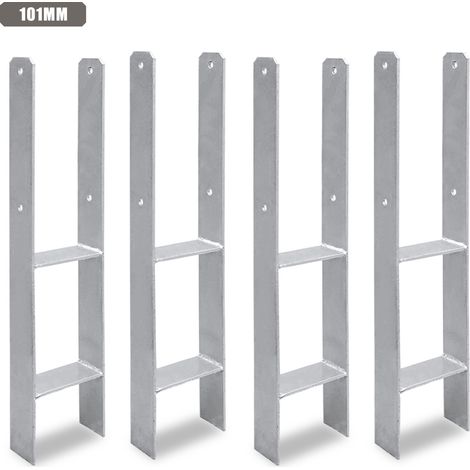 Jiubiaz Pfostenanker für den Außenbereich – extra robust, witterungsbeständig und ideal für Holzpfosten im Garten - 101mm 4x