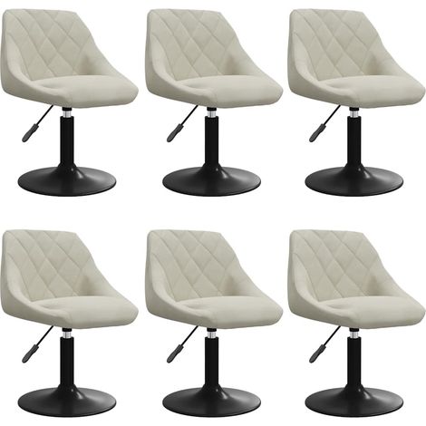 Maison Exclusive - Esszimmerstühle 6 Stk. Drehbar Creme Samt (1/5)