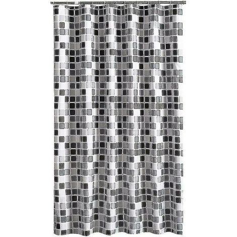 Rideau de douche 200 x 200 cm (l XH), anti-moisissure, antibactérien, hydrofuge, tissu polyester doux (1/3)