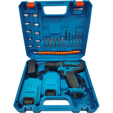 Perceuse Visseuse Sans Fil 21V, Perceuse Électrique 2 Vitesses avec 2 Batteries Lithium et Chargeur, Tournevis Électrique Multifonction avec Mandrin Auto-serrant pour Bricolage