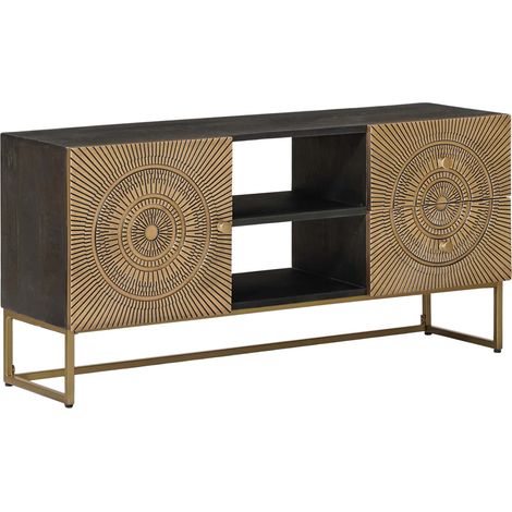 vidaXL Mobile TV con cassetto con lo scaffale Ottone 105 x 30 x
