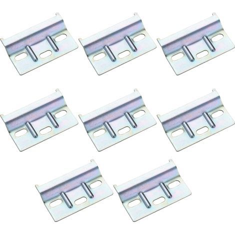 8 Pièces Rail de Suspension Fixation, Plaques de Support Murale pour Placards Meubles de Cuisine Penderie Suspendue, Porte étagère à Visser (1/5)