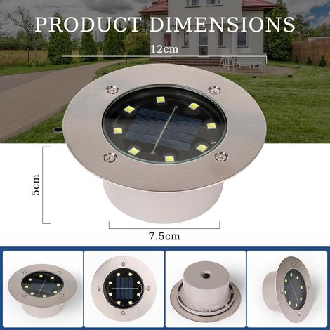 Set di 12 luci solari a LED per esterni, luce bianca fredda, per vialetti e prati - ALTRO (1/3)