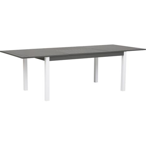 Mesa de jardín gris de aluminio 75 x 168 / 248 x 100 cm con tablero extensible Pancole (1/5)