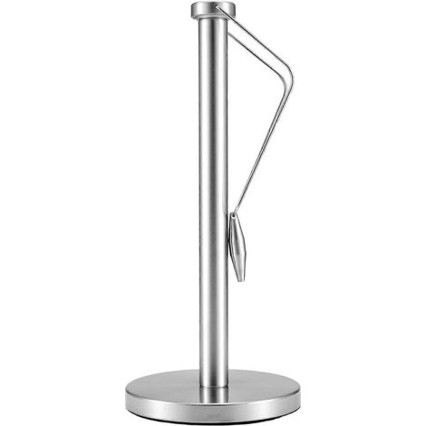 Porte essuie tout stand avec base acier inoxydable papier serviette distributeur prevent papier rolls de falling (1/5)