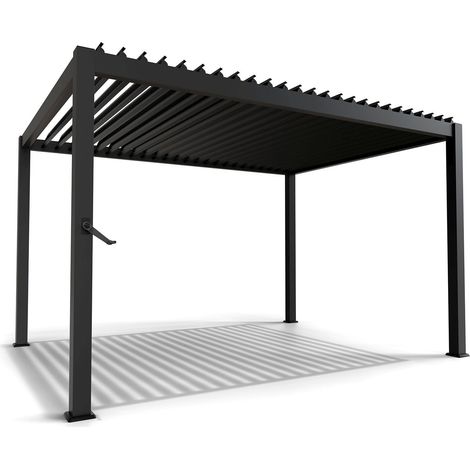 Tetto a lamelle Tahiti   3 x 4 m  Moderna pergola in acciaio a lamelle orientabili (1/2)