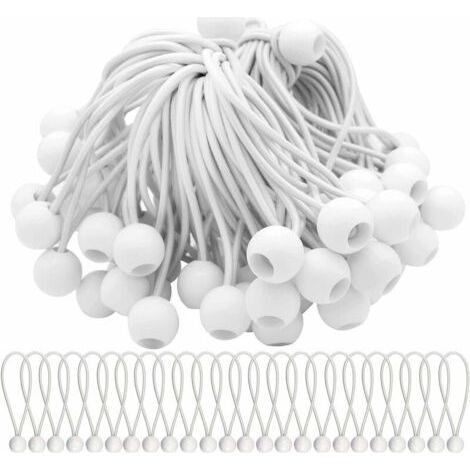 SABIR Lot de40 Tendeur Elastique Cordons Élastiques avec Boules Sandow Elastique Boules Elastiques pour chapiteaux, tentes, bannières et bâches (1/5)