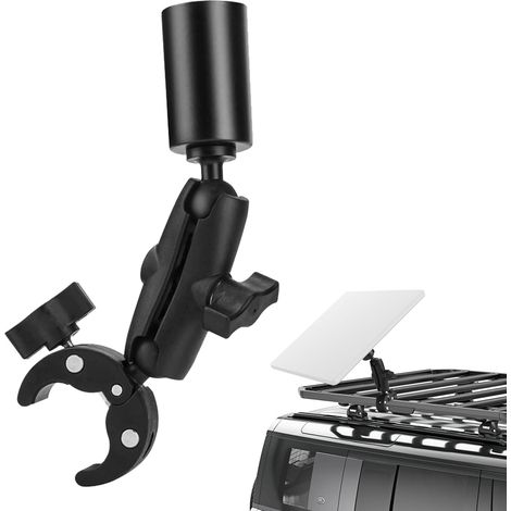 Soporte de abrazadera ajustable Starlink para escaleras, barandillas y otros accesorios para autocaravanas. Miniángulo ajustable universal, color negro. (1/5)