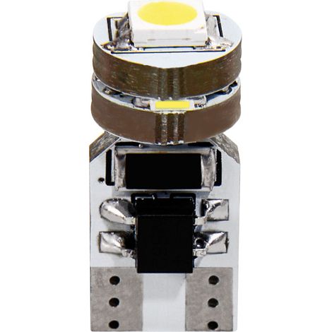 12V Hyper-Led 12 - 4 SMD x 3 chips - (T10) - Quadrifocus - W2,1x9,5d - 2 pz  - Scatola - Bianco - Doppia polarità - Resistenza incorporata (1/4)