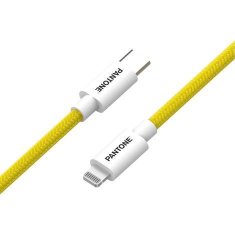 Pantone PT-CTL002-5Y câble Lightning 1,5 m Blanc, Jaune (1/3)