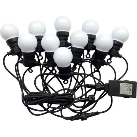 V-TAC VT-70510 Lichtkette, 5 W LED Mini-Globus, 3000 K Glühbirnen, 10 Stück, 5 m, anschließbar, IP44 – Artikelnummer 217436 (1/5)