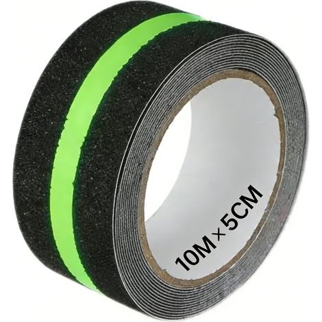 10m × 5cm Ruban Bande Antidérapante Escalier, Bande de Sécurité avec Film Lumineux Brille Dans le Noir pour Escaliers Échelles Sols Glissants Intérieur, Extérieur et Les Marches (1/5)