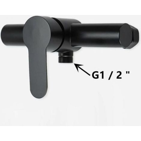 Grifo de ducha y bañera de acero inoxidable negro, grifo de ducha y bañera para baño, cabezal de ducha, grifo mezclador de pared, Starlight (1/3)