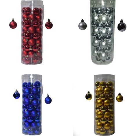 Palline Decorazioni natalizie addobbi per Albero di Natale Rosso oro blu argento 108 sfere cm 4 satinate lucide ghirlande casa - colorigenerali: ORO (1/5)