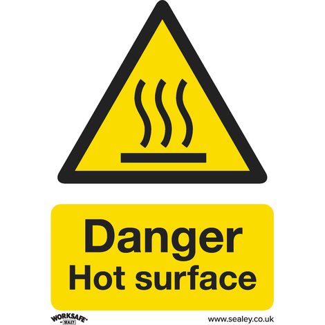 Sealey SS42V1 Worksafe® Danger Hot Surface Safety Sign - Self-Adhesive Vinyl