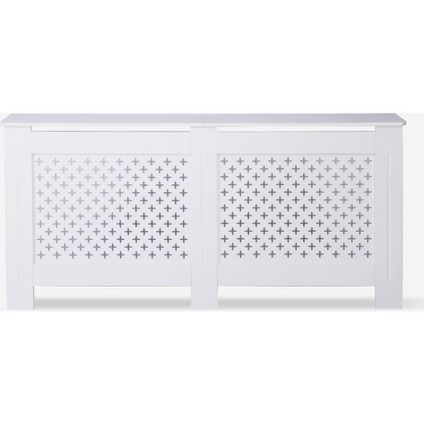 Copritermosifone in legno bianco copricalorifero 172x19x81,5h Fencer XXL