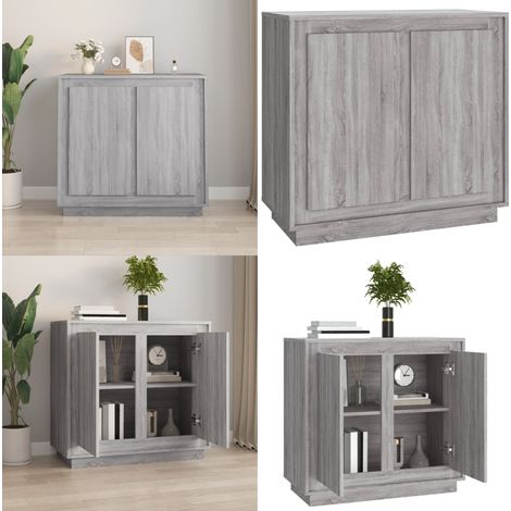 Sideboard Grau Sonoma 80x34x75 cm Holzwerkstoff - Schreibtisch - Wohnzimmermöbel - Sideboard - Grau - Holzmöbel - Home & Living (1/5)