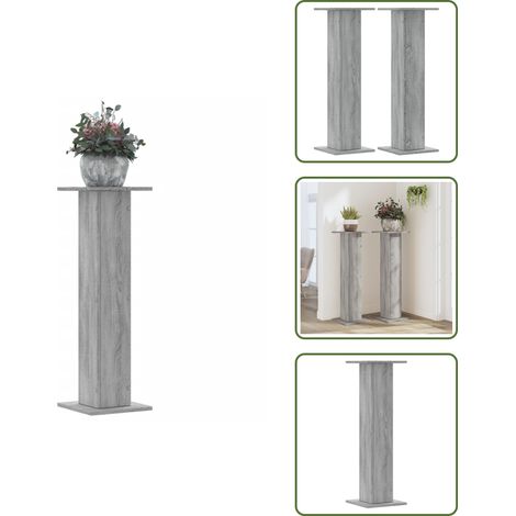 Pflanzenständer 2 Stk. Grau Sonoma 30x30x95 cm Holzwerkstoff - Pflanzenständer - Blumenständer - Blumentopfständer - Topfständer (1/5)
