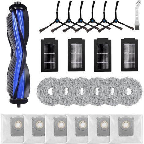 Zubehör Kompatibel mit Ecovacs Deebot T50 Pro Omni / T50 Omni /T50 Max /T50 Pro Staubsauger Ersatzteile, Zubehörset 1 Hauptbürste, 4 Filter, 6 Wischtücher, 6 Staubbeutel, 6 Seitenbürsten (1/5)