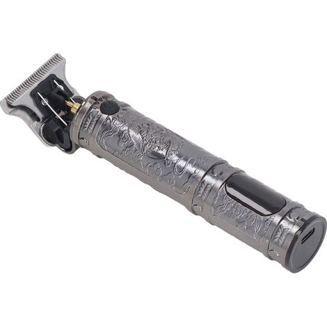 Tondeuse à cheveux professionnelle portable et rechargeable avec écran LCD Dragon Head argentée pour une utilisation en extérieur (1/5)