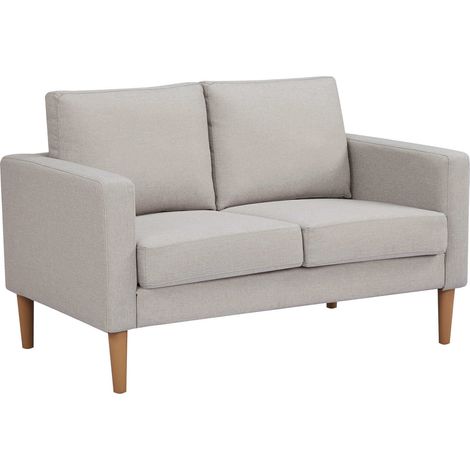 Divano 2 posti da interno con struttura in legno rivestito in poliestere Easy Life Lite - Beige (1/5)