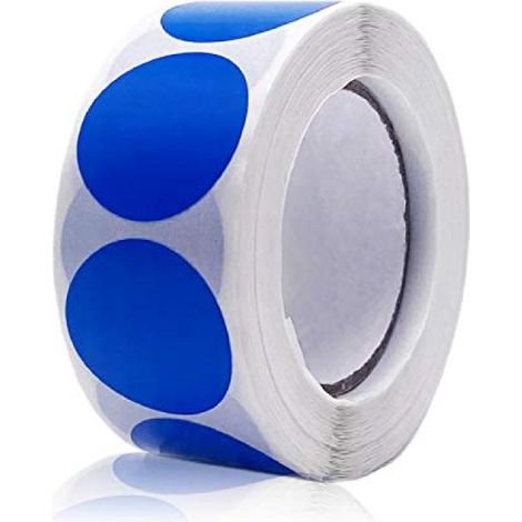 Beyamis Étiquettes autocollantes rondes à points de couleur : 2,5 cm, 500 par rouleau (bleu) - Idéales pour l'organisation au bureau et en salle de classe (1/5)
