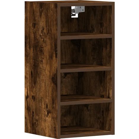 Mobile contenitore moderno a parete 30 x 29,5 x 60 cm in legno composito finitura rovere affumicato 020050443