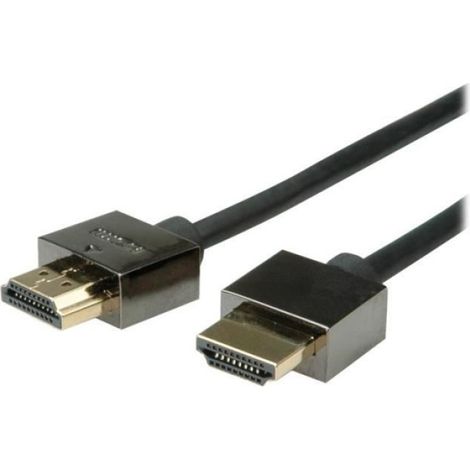 Câble HDMI avec câble Ethernet - Roline High Speed - 2m - Blindé - Noir