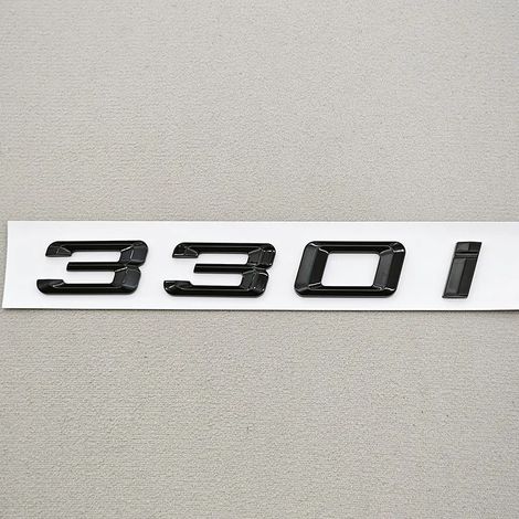 (330i Noir) - Logo 3D ABS noir pour coffre arrière, autocollant emblème compatible avec BMW Série 3 (1/5)