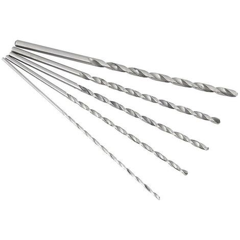 Lot de 5 forets HSS à queue droite extra longs (2-5 mm) pour bois et plastique (1/5)
