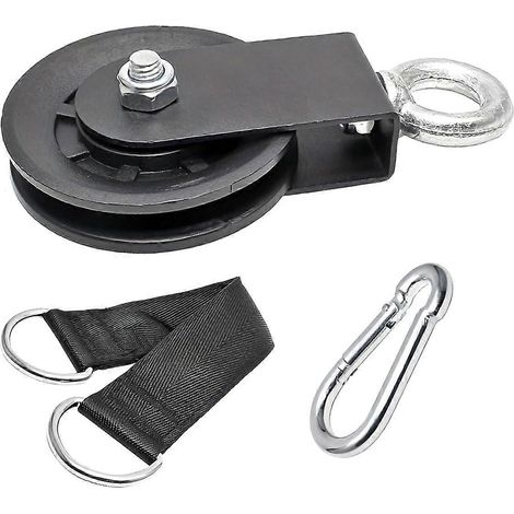 Geräuschlose, um 360° drehbare Umlenkrolle für Kabelzuggeräte mit Schlingentrainer und Karabiner – DIY-Zubehör für Kabelzugmaschinen (1/5)