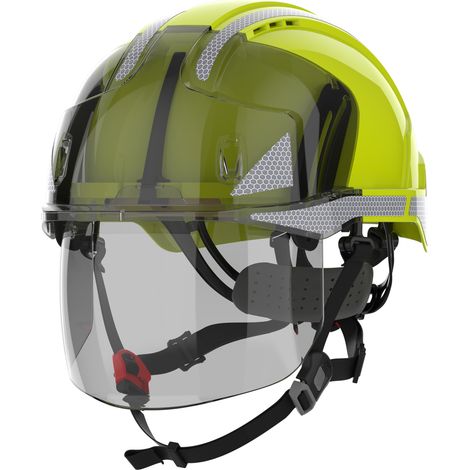 Casco da lavoro EVO® VISTAshield® Dualswitch™ giallo/trasparente ABS