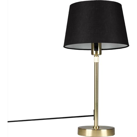Table Lamp Gold/Brass with Black Lampshade 25 cm Adjustable - Parte